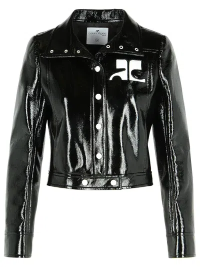 COURRÈGES COURRÈGES 'REEDITION' BLACK COTTON BLEND JACKET