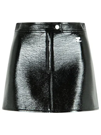 Courrèges 'reedition' Black Cotton Blend Miniskirt