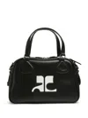Courrèges Structured Black Bowling Bag With Versatile Carrying Options In Black