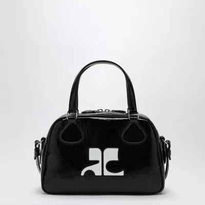 Courrèges Reedition Bowling Bag Black Patent Leather