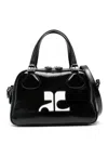 Courrèges Reedition Bowling Leather Bag In Black