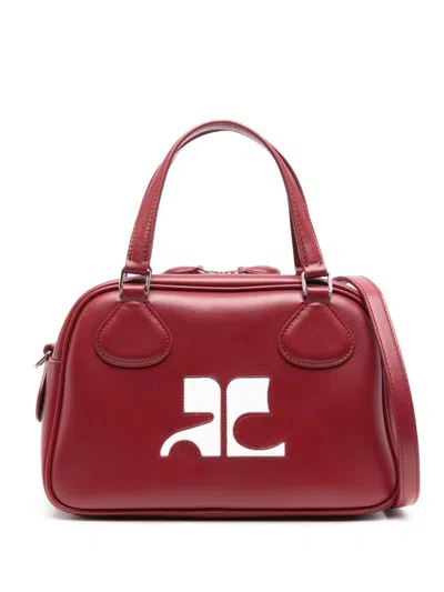 Courrèges Reedition Bowling Leather Bag In Red