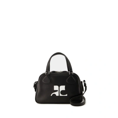 Courrèges Reedition Bowling Zip-up Shoulder Bag In Black