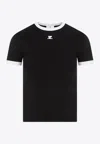 Courrèges Reedition Bumpy Contrast T-shirt In Black