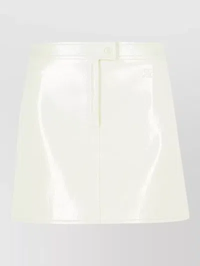 Courrèges Reedition Button Detail Polyester Blend Miniskirt In White
