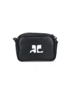 Courrèges Smooth Leather Crossbody Bag With Prominent Logo In Black