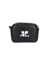 Courrèges Leather Shoulder Bag Strap Adjustable In Black  