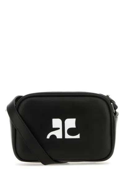 COURRÈGES COURREGES BLACK LEATHER RÉÉDITION SHOULDER BAG