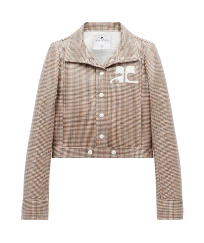 Courrèges Reedition Checked Vinyl Jacket In Multicolor