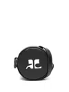 Courrèges Black Reedition Leather Circle Bag In Black