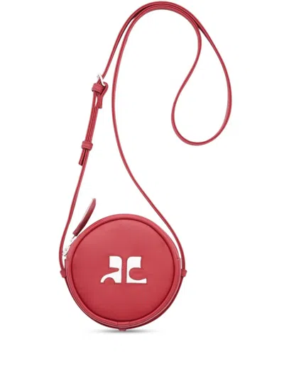 Courrèges Reedition Circle Leather Bag In Brown