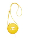 Courrèges Circle Logo-patch Shoulder Bag In Yellow