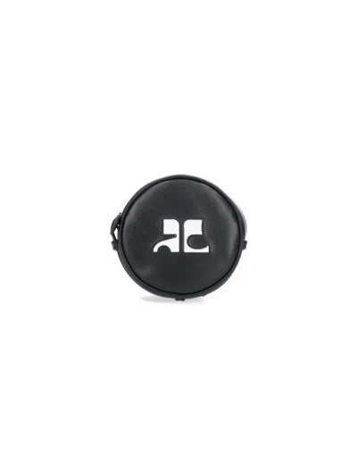 Courrèges "reedition Circle" Mini Bag In Black  