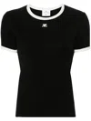 Courrèges Reedition Bumpy Contrast T-shirt In Black