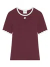 Courrèges Heritage Short Sleeve Contrast T-shirt In Purple