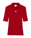 Courrèges Reedition Short Sleeves Ribbed Knitted Sweater Clothing In Red