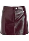 Courrèges Reedition Crinkled Vinyl Mini Skirt In Red