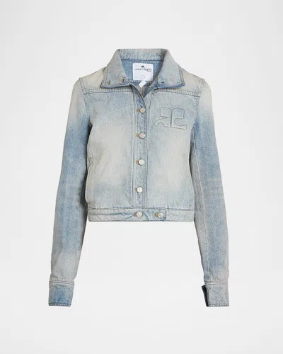 Courrèges Reedition Denim Jacket In Blue