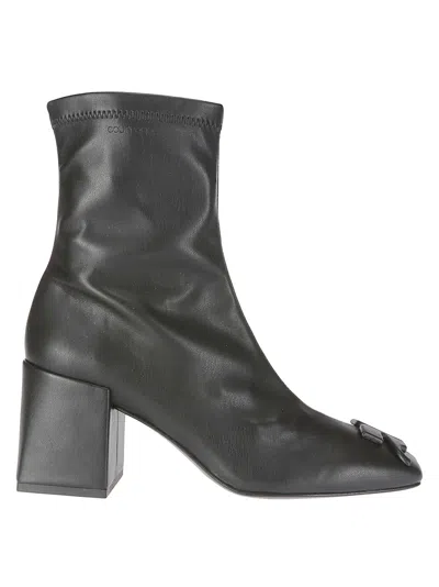 Courrèges Reedition Eco-leather Ac Ankle Boots In Black