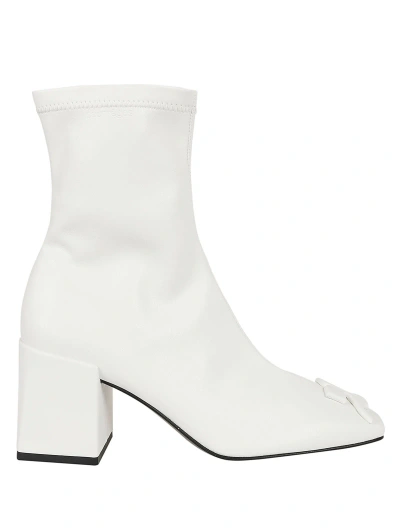 Courrèges Reedition Eco-leather Ac Ankle Boots In Heritage White