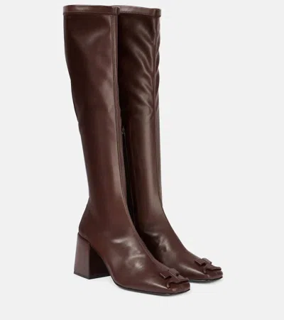 Courrèges Reedition Faux Leather Knee-high Boots In Brown