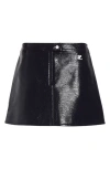 Courrèges Reedition Faux Leather Miniskirt In Black