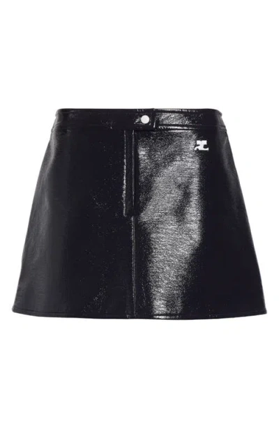 COURRÈGES COURRÈGES REEDITION FAUX LEATHER MINISKIRT