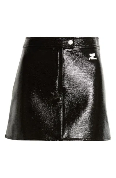 COURRÈGES COURRÈGES REEDITION FAUX LEATHER MINISKIRT