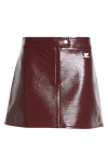 Courrèges Burgundy Reedition Vinyl Miniskirt In Burgundy