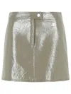 Courrèges Reedition High Waist Polyester Blend Miniskirt In Gray