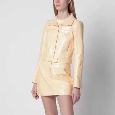 Courrèges Reedition High-neck Vinyl Jacket In Orange In Neutral