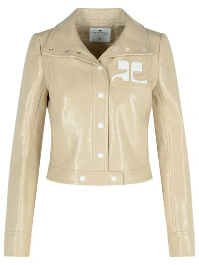 COURRÈGES COURRÈGES 'REEDITION' IVORY COTTON BLEND JACKET