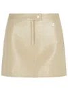 Courrèges 'reedition' Ivory Cotton Blend Miniskirt In Multi