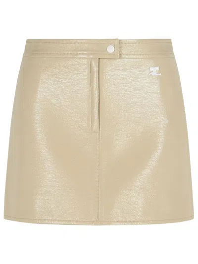 COURRÈGES REEDITION' IVORY COTTON BLEND MINISKIRT