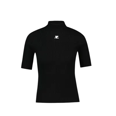 COURRÈGES COURRÈGES REEDITION JUMPER T-SHIRT - COTTON - BLACK