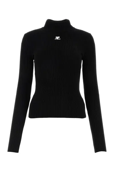 Courrèges Courreges Reedition Knit Ls Jumper In Black