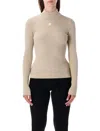 Courrèges Reedition Knit Ls Jumper In Brown