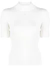 Courrèges Reedition Knit Ss Jumper Clothing In White