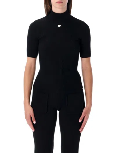 Courrèges Reedition Knit Ss Jumper In Red