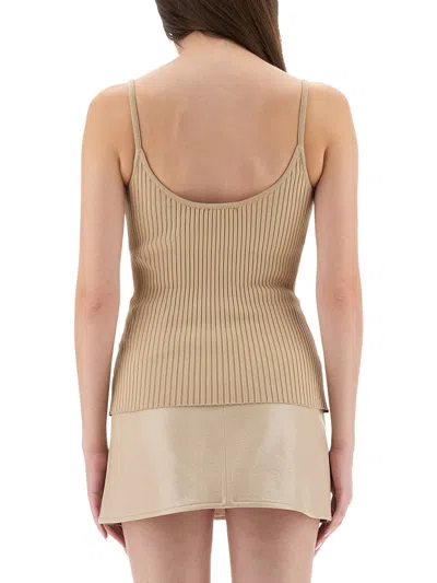 Courrèges Courreges "reedition" Knit Tank Top In Brown