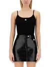Courrèges Rib Knit Tank Top In Black