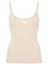 Courrèges Reedition Knit Tank Top Clothing In Neutral