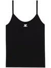 Courrèges Reedition Ribbed Knitted Tank Top Clothing In Black