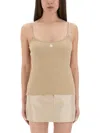 Courrèges Courreges "reedition" Knit Tank Top In Neutral