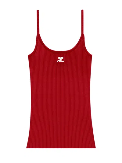Courrèges Courreges "reedition" Knit Tank Top In Red