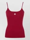Courrèges Reedition Knit Tank Top Ribbed Straps In Red