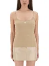 Courrèges Reedition Knit Tank Top In Neutral