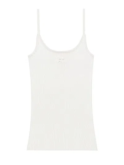 Courrèges Reedition Knit Tank Top In White