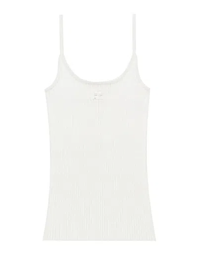 Courrèges Viscose Blend Tank Top In White