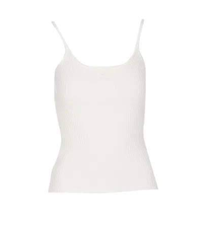 Courrèges Reedition Knit Tank Top In White